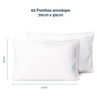 Kit 2 Fronhas Linea 50cm X 70cm Micropercal 200 Fios - Rose - 7