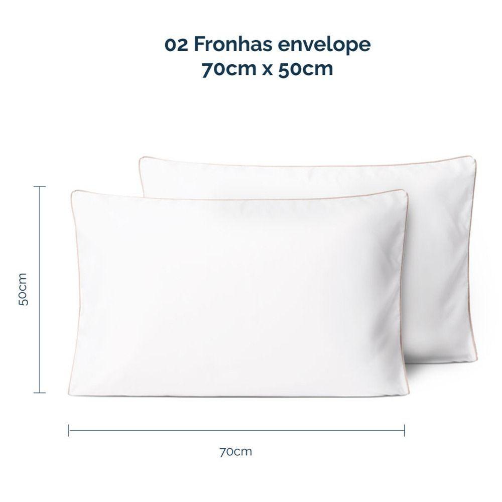 Kit 2 Fronhas Linea 50cm X 70cm Micropercal 200 Fios - Bege - 7