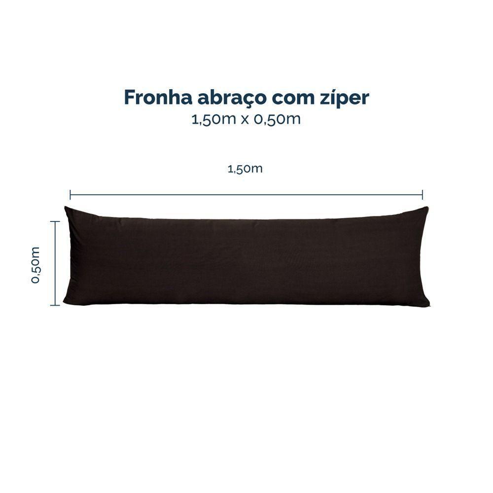Kit 2 Fronhas Para Travesseiro De Corpo Slim 1,50cm X 50cm - Preto - 4