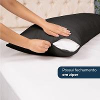 Kit 2 Fronhas Para Travesseiro De Corpo Slim 1,50cm X 50cm - Preto - 3
