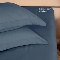 Kit 2 Fronhas Slim Com 3 Abas 50cm X 70cm Micropercal 200 Fios - Marinho - 3