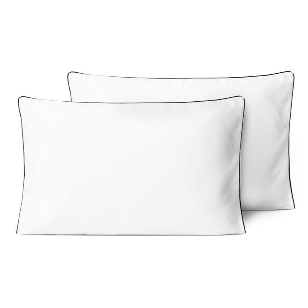 Kit 2 Fronhas Linea 50cm X 70cm Micropercal 200 Fios - Preto - 1