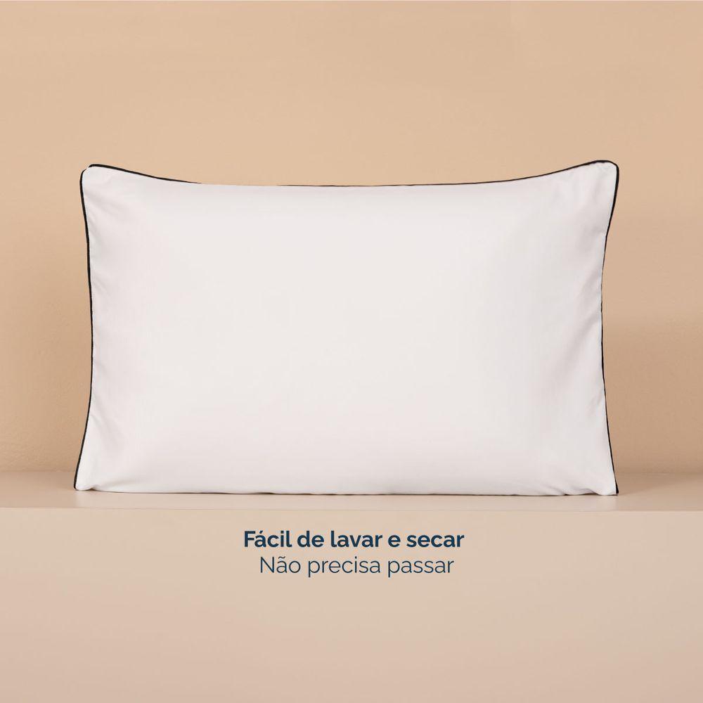 Kit 2 Fronhas Linea 50cm X 70cm Micropercal 200 Fios - Preto - 6