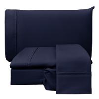 Jogo De Lençol King Confort Micropercal 300 Fios Toque De Algodão 4 Peças - Marinho - 1