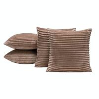 Kit 04 Almofadas Cheias Velvet Bariloche 45cm X 45cm - Caqui - 1