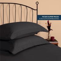 Kit 2 Fronhas Slim Com 3 Abas 50cm X 70cm Micropercal 200 Fios - Preto - 2