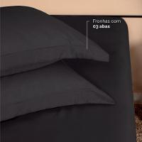 Kit 2 Fronhas Slim Com 3 Abas 50cm X 70cm Micropercal 200 Fios - Preto - 3