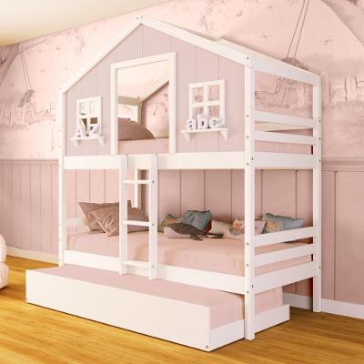 Treliche Casinha Dos Sonhos Madeira Maciça Rosa/ Branco Megamobilia