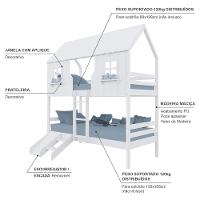 Beliche Casinha Encantada Com Kit Escada/ Escorregador Madeira Maciça Branco Housin - 4