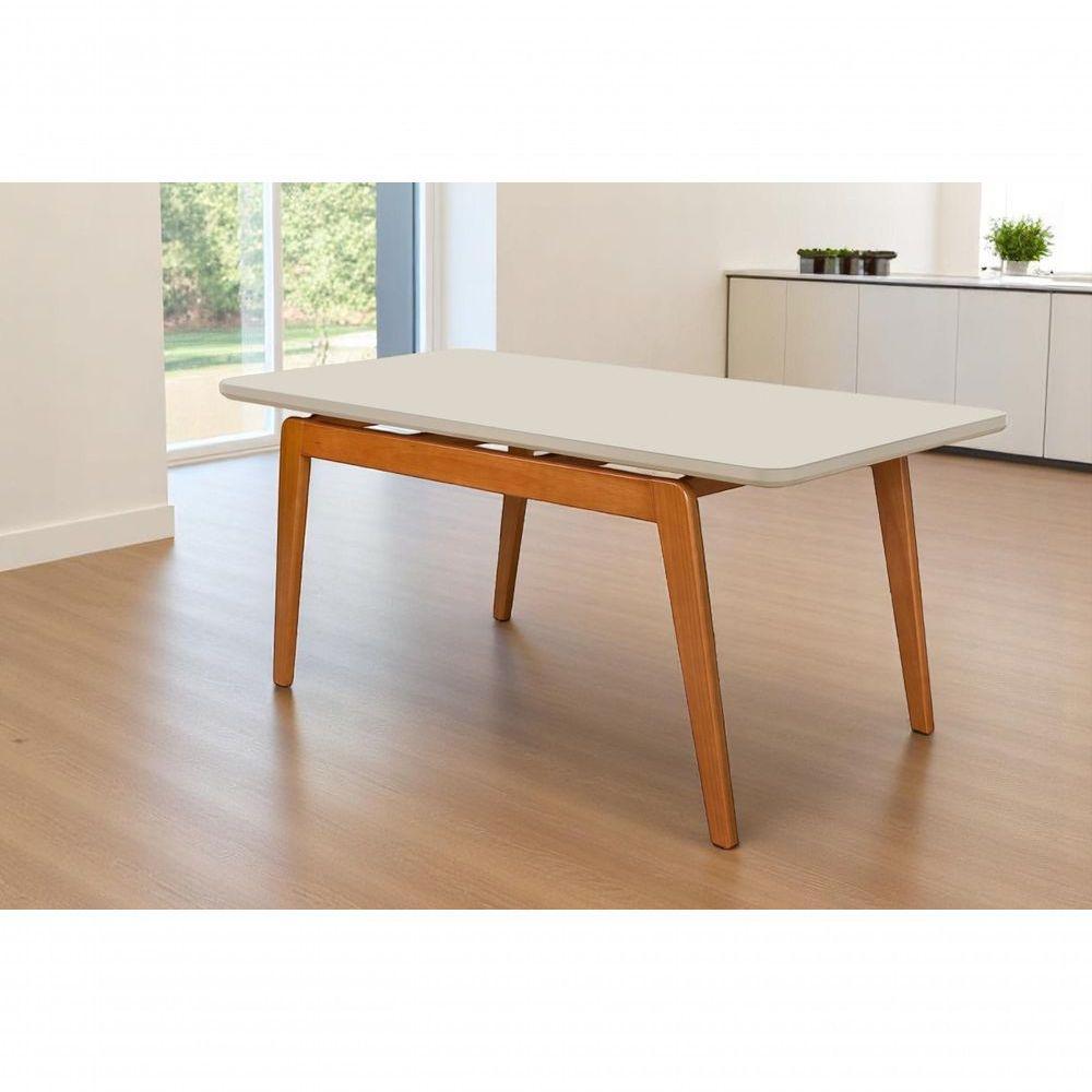 Mesa De Jantar 4 Lugares Retangular Belem Base Madeira - 2