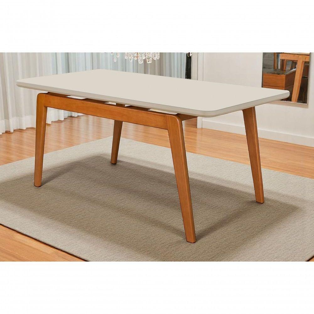 Mesa De Jantar 4 Lugares Retangular Belem Base Madeira - 3