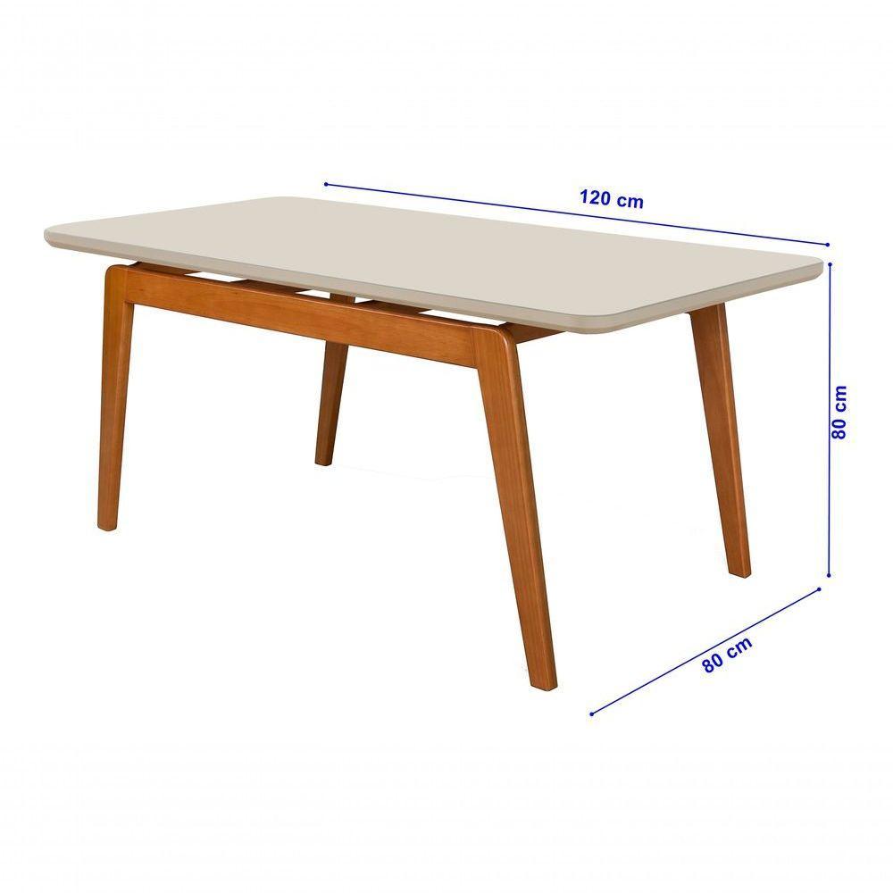 Mesa De Jantar 4 Lugares Retangular Belem Base Madeira - 5