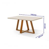 Mesa De Jantar Bela Tampo Vidro/mdf Retangular 120 Cm cast/off White - 3