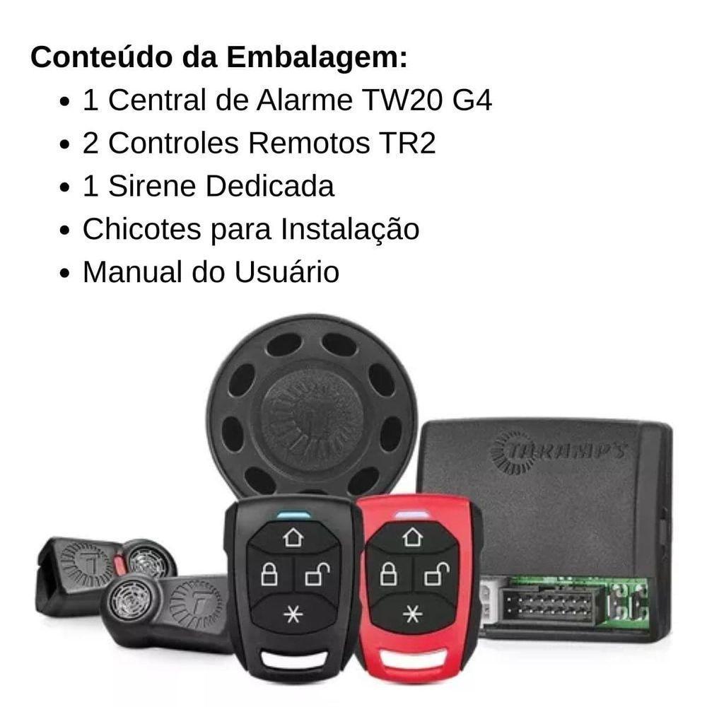 Alarme Tw20 G4 2 Controles Tr2 1 Sirene Dedicada - 5