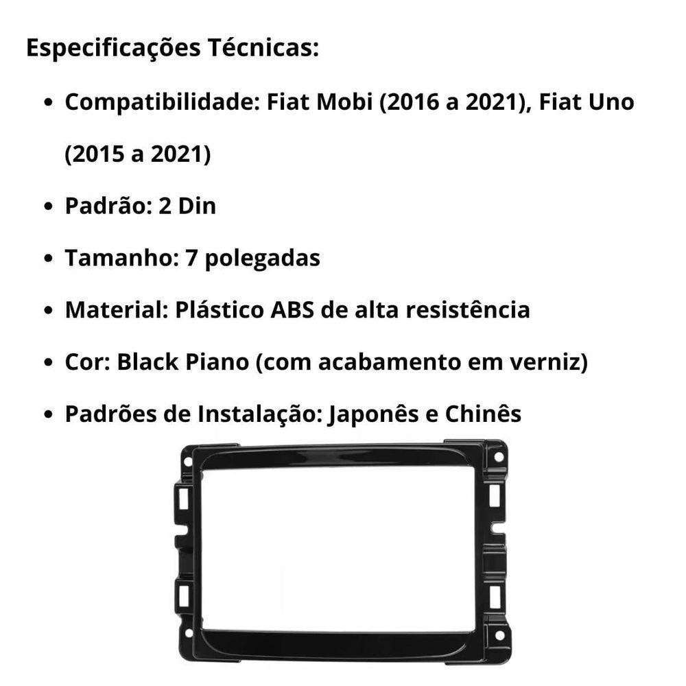 Central Multimídia 2 Din Carplay Android Auto Fiat Mobi Moldura + Câmera Bp - 5