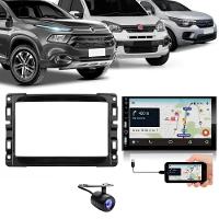 Central Multimídia 2 Din Carplay Android Auto Fiat Mobi Moldura + Câmera Bp - 1