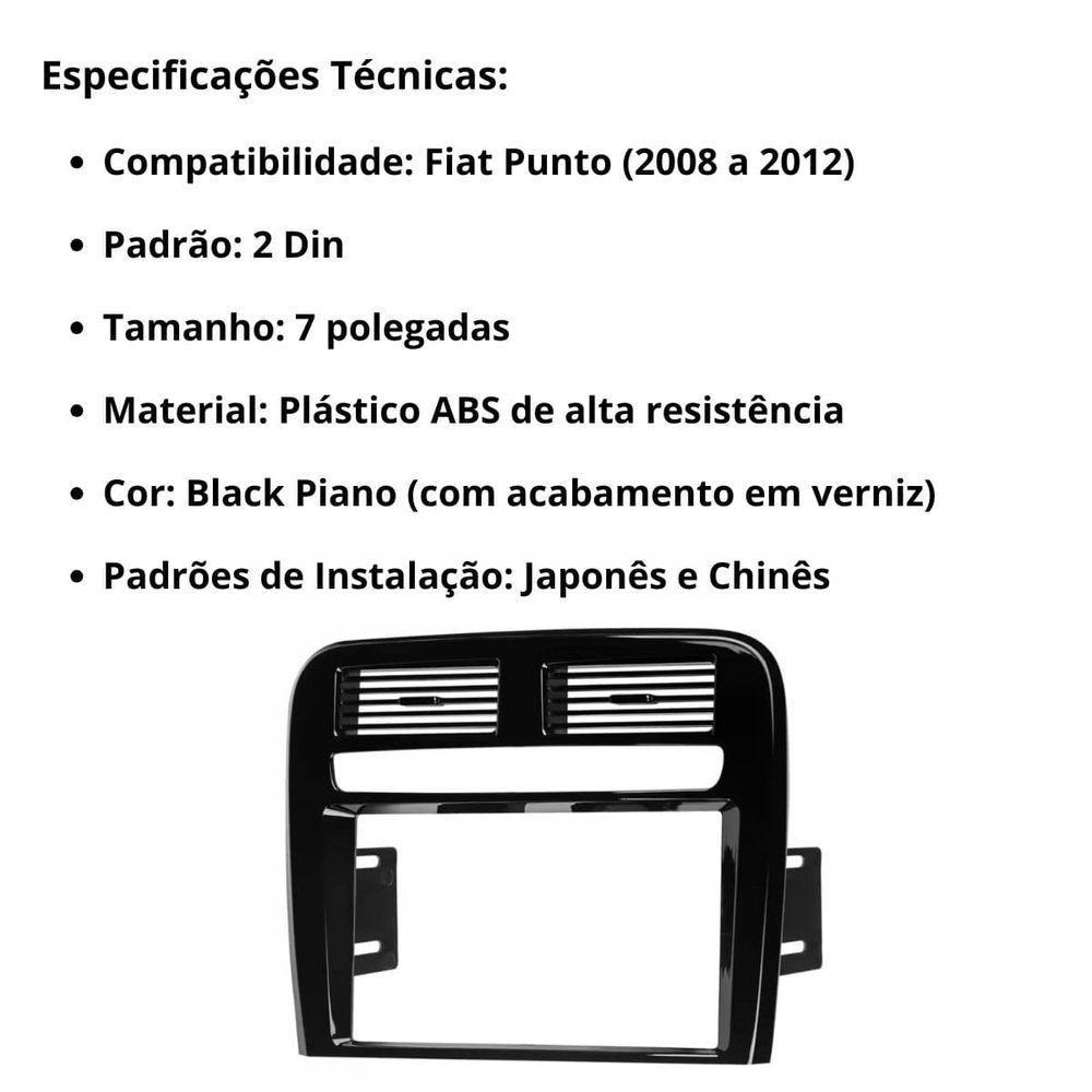 Central Multimídia 2 Din Carplay Android Auto Fiat Punto Moldura + Câmera Bp - 4