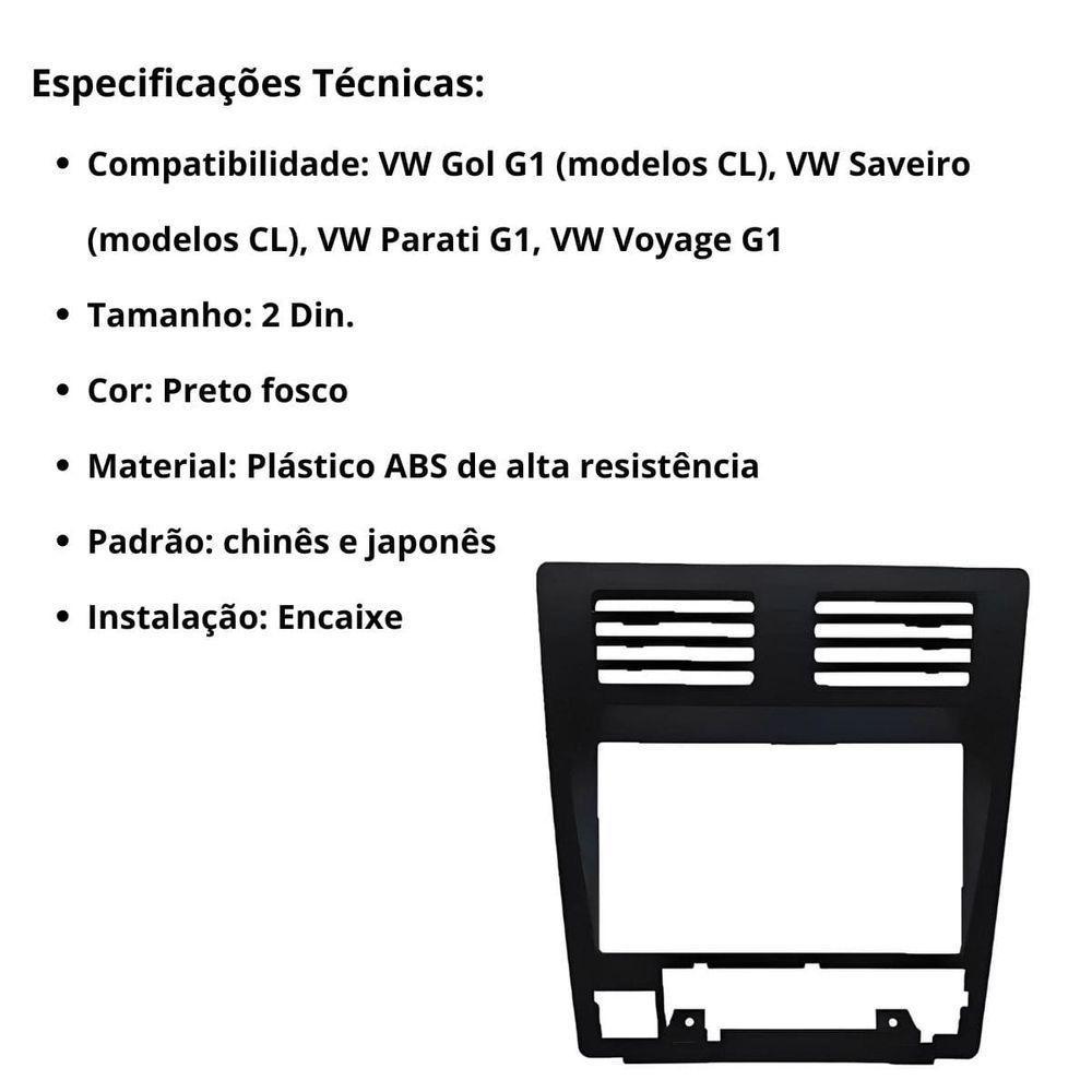 Central Multimídia 2 Din Mp5 Gol G1 Cl Câmera Moldura Tela - 4