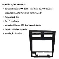 Central Multimídia 2 Din Mp5 Gol G1 Cl Câmera Moldura Tela