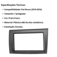 Central Multimídia 2 Din Mp5 Fiat Bravo Câmera Moldura Tela Pt Fosco