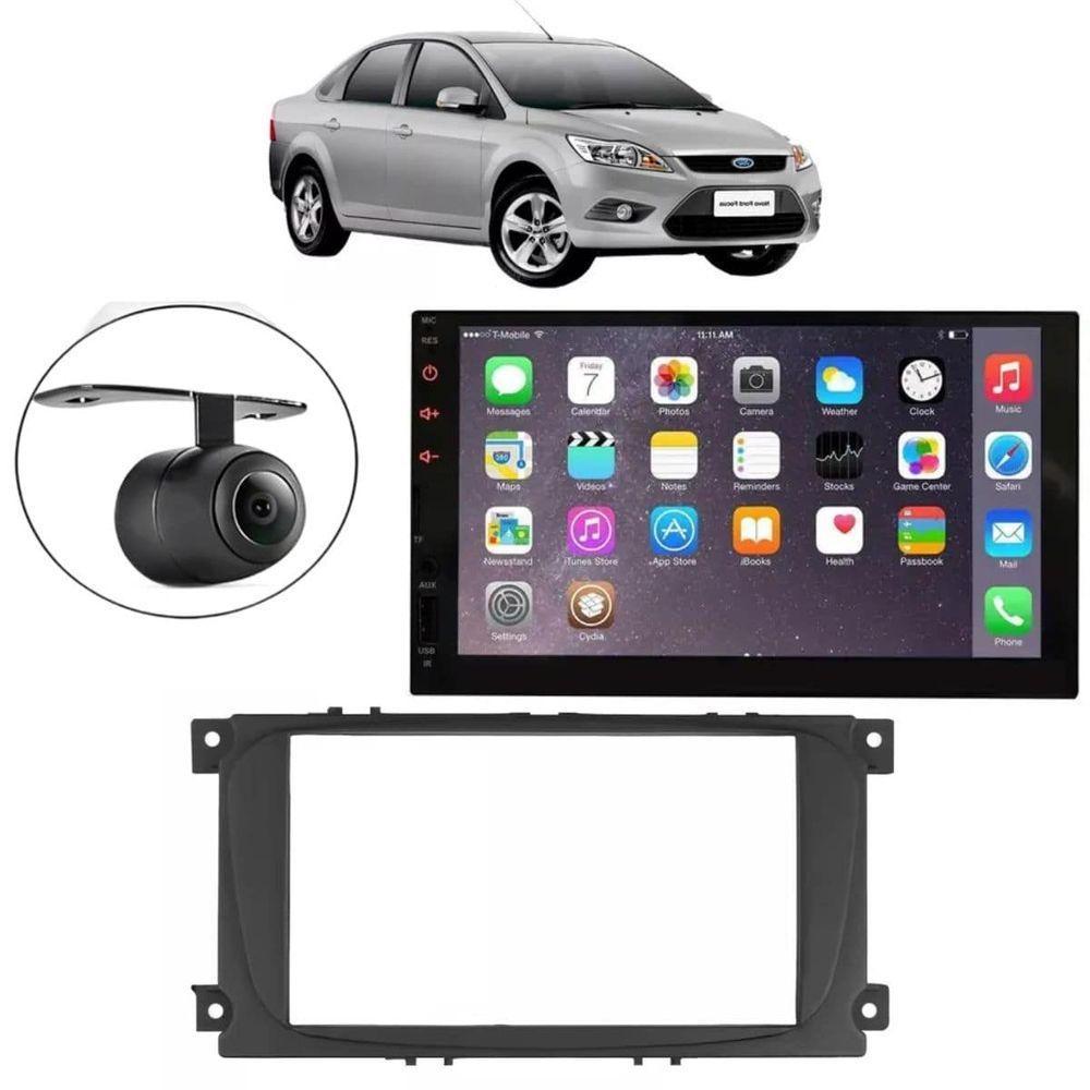 Central Multimídia 2 Din Mp5 Ford Focus Sedan Câmera Moldura Tela - 1