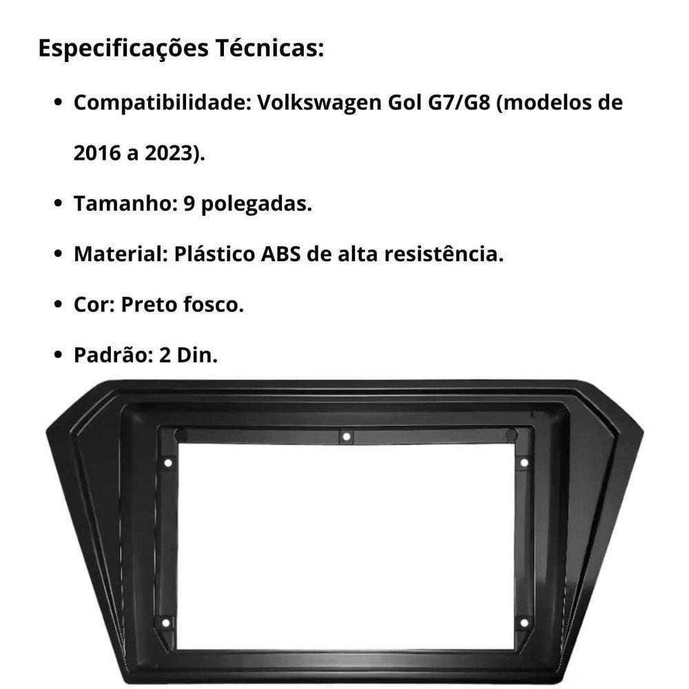 Central Multimídia Android 2 Din Gol G7 Moldura 9 Câmera Ré - 4