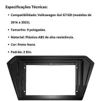Central Multimídia Android 2 Din Gol G7 Moldura 9 Câmera Ré