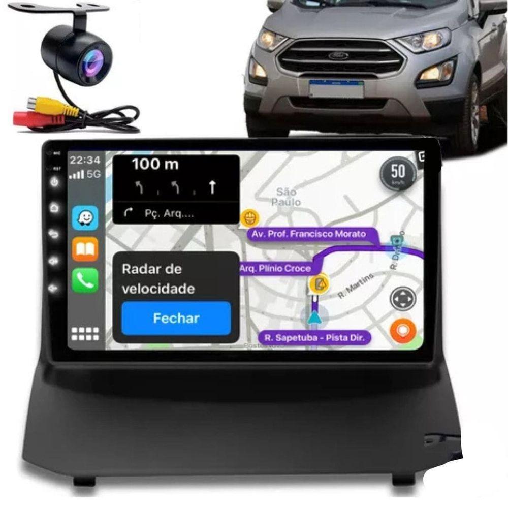 Central Multimídia Android 2 Din Ford Ecosport Moldura 9 Câmera Ré Pt Fosco - 1