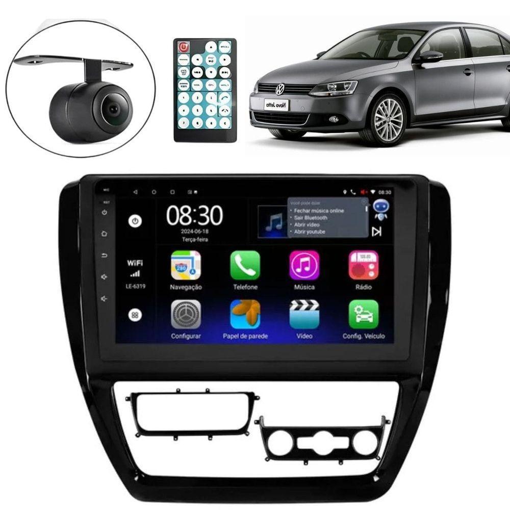 Central Multimídia Android 2 Din Jetta Moldura 9 Câmera Ré - 1
