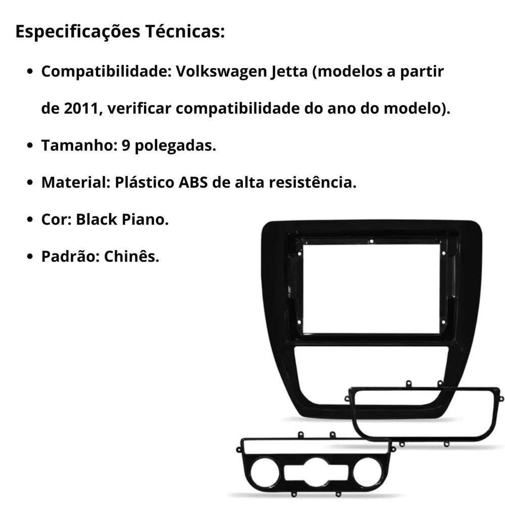 Central Multimídia Android 2 Din Jetta Moldura 9 Câmera Ré - 4