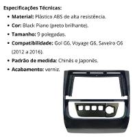 Central Multimídia Android 2 Din Gol G6 Moldura 9 Câmera Ré