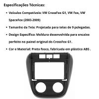 Central Multimídia Android 2 Din Crossfox G1 Moldura 9 Câmera Ré