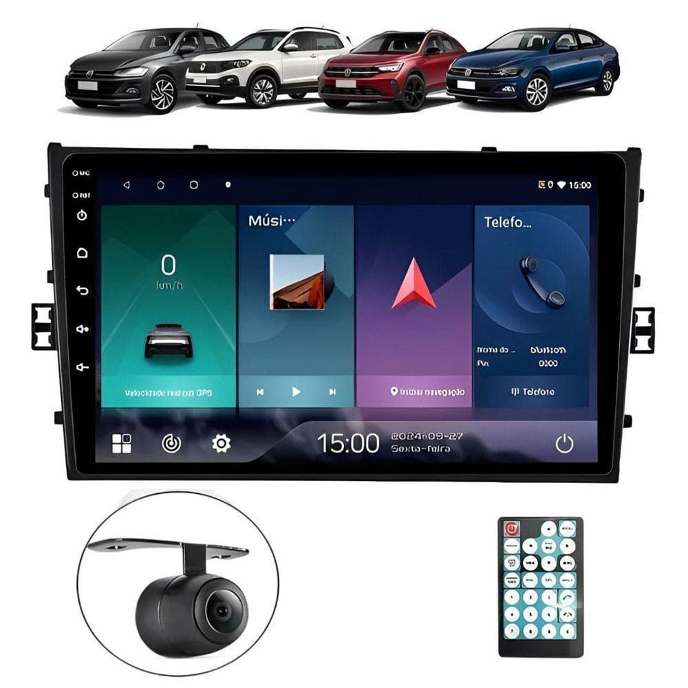 Central Multimídia Android 2 Din Polo Moldura 9 Câmera Ré Pt Fosco - 1