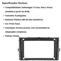 Central Multimídia Android 2 Din Polo Moldura 9 Câmera Ré Pt Fosco - 3