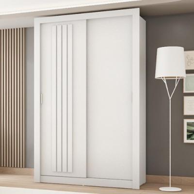 Guarda Roupa Solteiro 2 Portas Darvi 2 Gavetas Carraro Ripado Branco