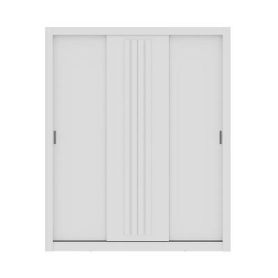Guarda Roupa Casal Doha 3 Portas de Correr 2 Gavetas Branco MDP Móveis Carraro