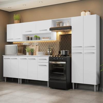 Armário de Cozinha Completa Emilly 13 Portas 1 Gaveta MDF 293cm Branco