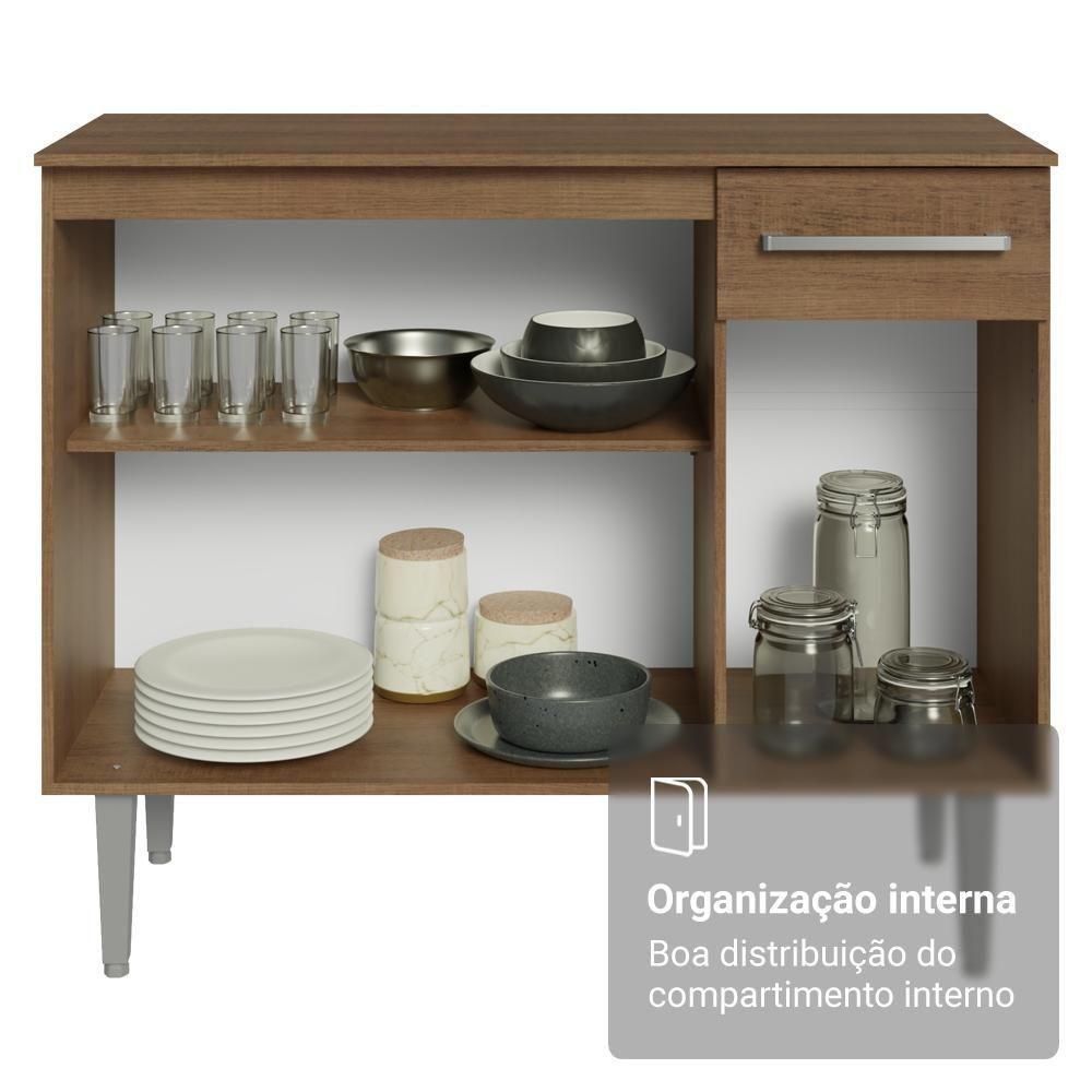 Buffet Aparador 105cm 3 Portas E 1 Gaveta Rustic Madesa Rustic - 7