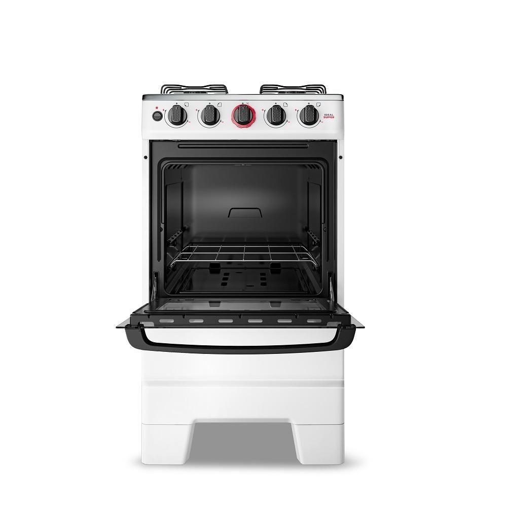 Fogão Esmaltec 4 Bocas Ideal Super Mesa de Aço Inox Bivolt - 4