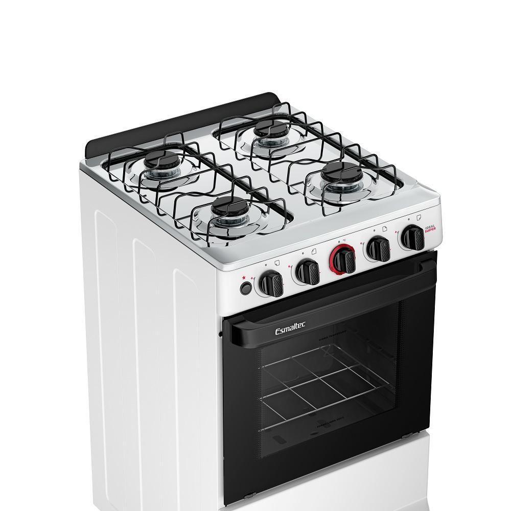 Fogão Esmaltec 4 Bocas Ideal Super Mesa de Aço Inox Bivolt - 7