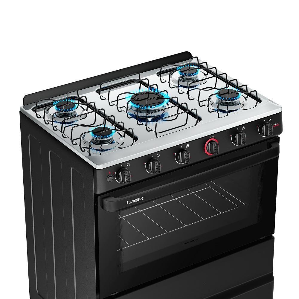 Fogão Esmaltec 5 Bocas Ideal Super Mesa De Aço F5IAP Bivolt - 6