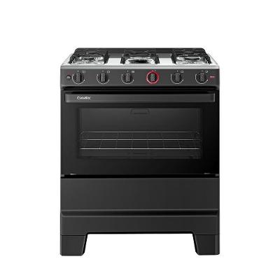 Fogão Esmaltec 5 Bocas Ideal Super Mesa De Aço Inox Preto F5IAP Bivolt