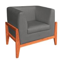 Kit 02 Poltronas Lucy Linho Cinza A26 Castanho - 3