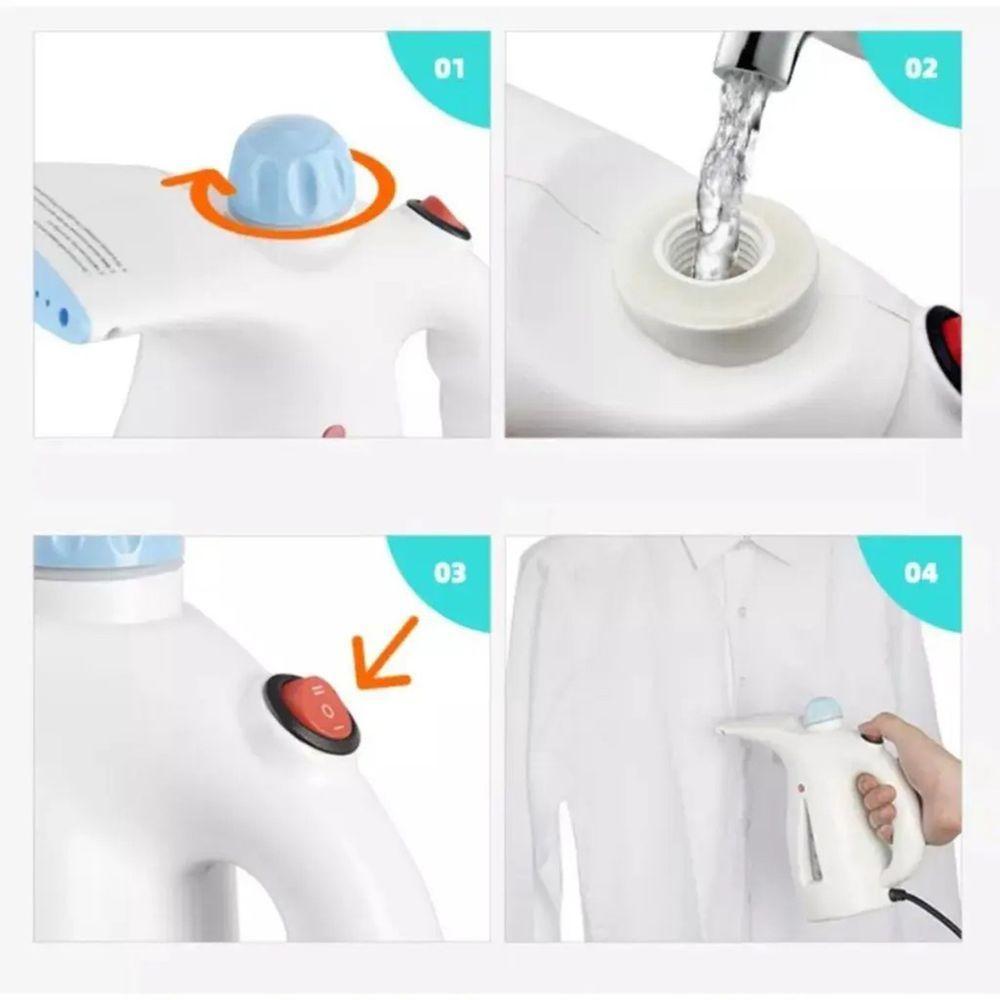 Ferro De Passar Roupa A Vapor Vertical Branco 250ml 110V - 4
