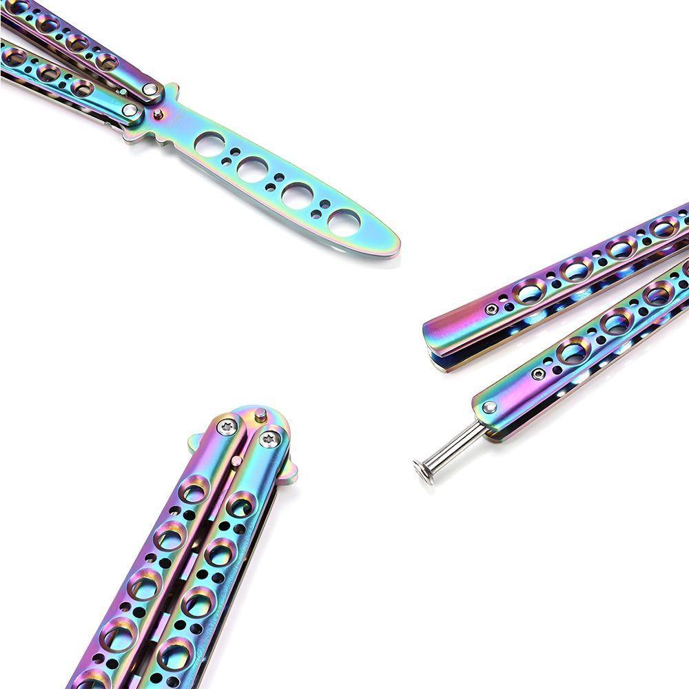 Canivete Butterfly De Treino Bsl-3 Rainbow Sem Corte - 3