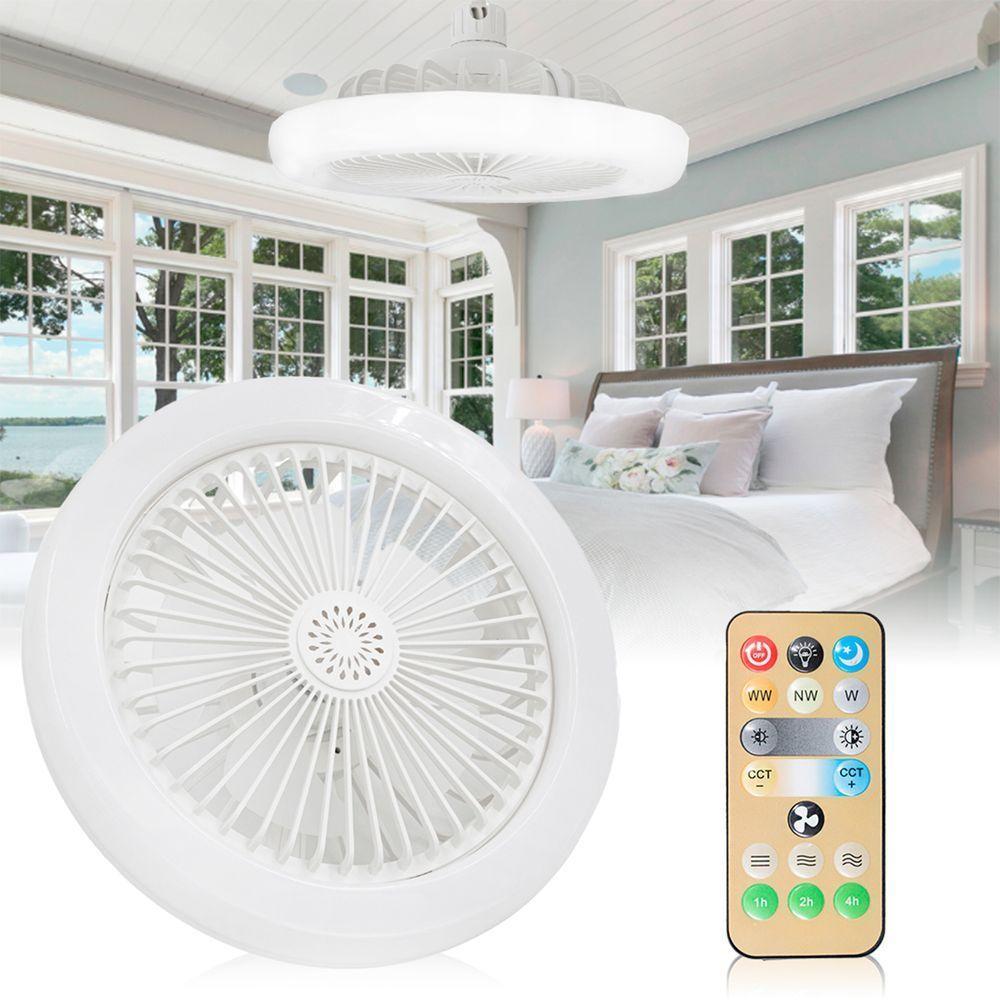 Ventilador De Teto Led Luzes Integradas Com Controle Remoto 36 Branco Bivolt - 2