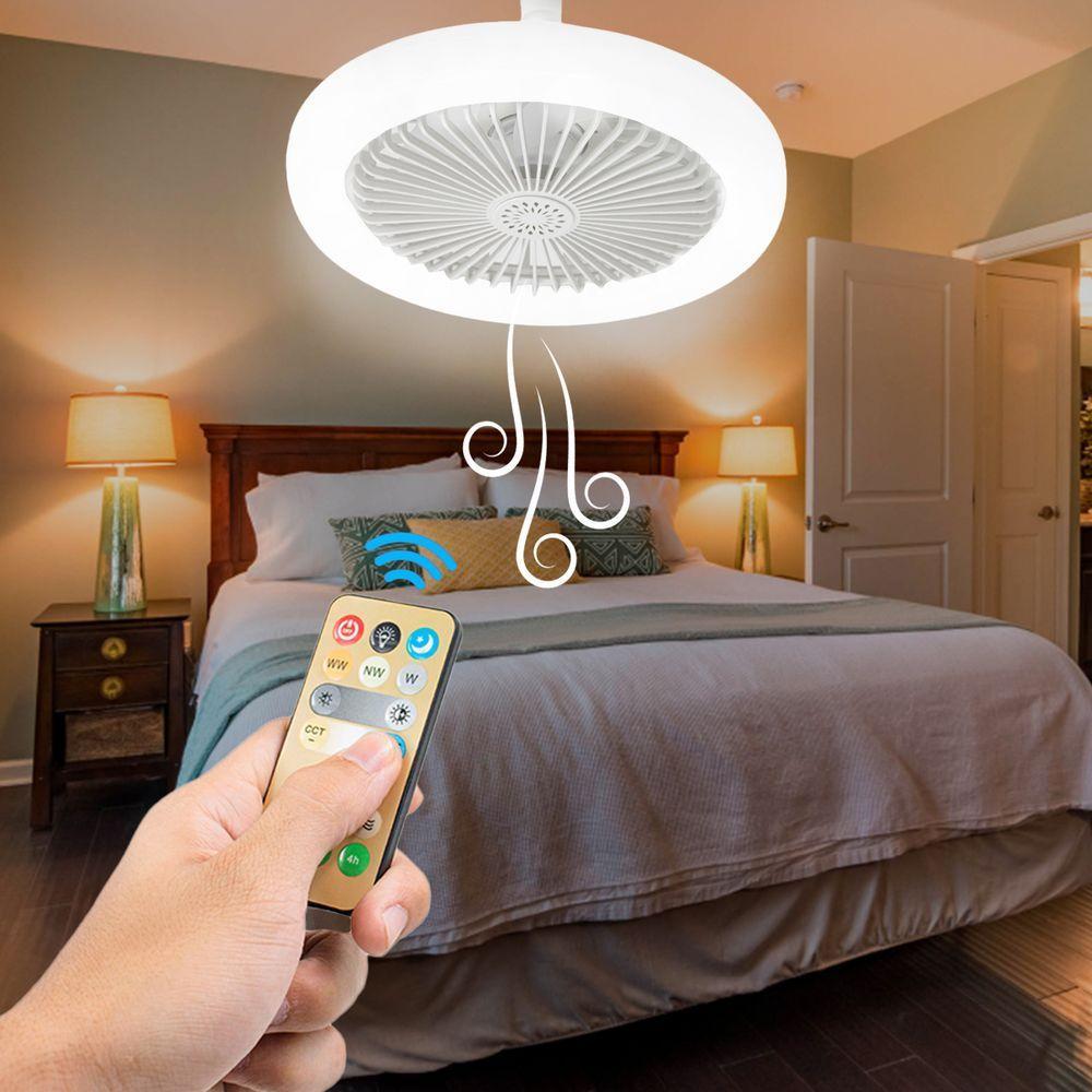 Ventilador De Teto Led Luzes Integradas Com Controle Remoto 36 Branco Bivolt - 4