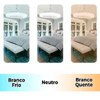 Ventilador De Teto Led Luzes Integradas Com Controle Remoto 36 Branco Bivolt - 6