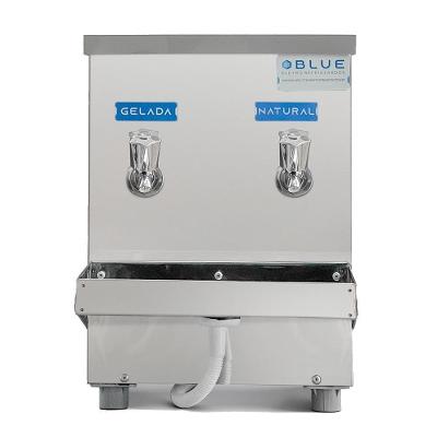 Bebedouro Purificador Industrial Blue Bancada 2 Torneiras Natural E Gelada 10L PIB10L127VN-2T Inox 110V
