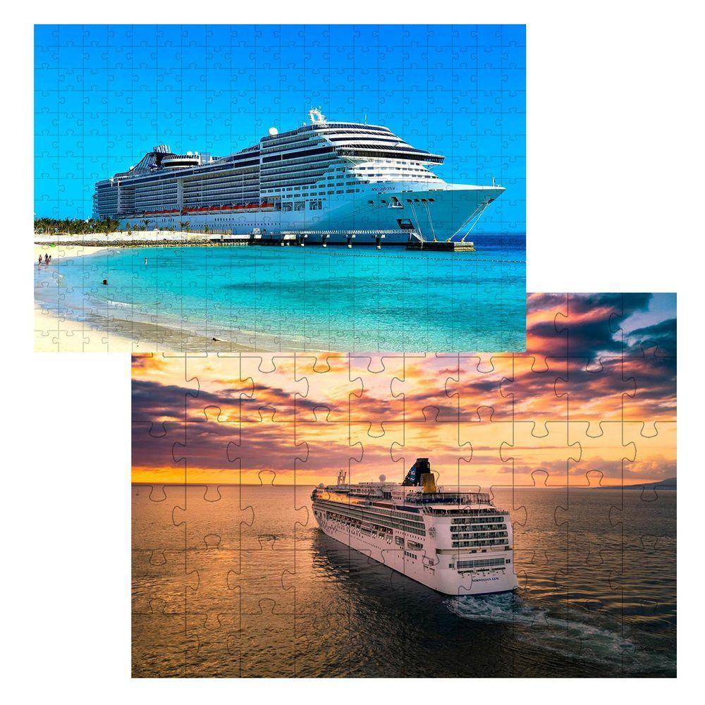 Kit 2 Quebra-cabeça Inclusivos Navios Em 24 Peças Grandes - 1